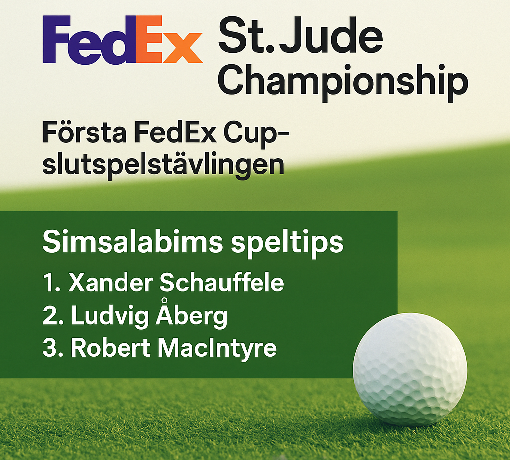 FedEx St. Jude Championship 2025 â Speltips, Svenska Hopp och Odds