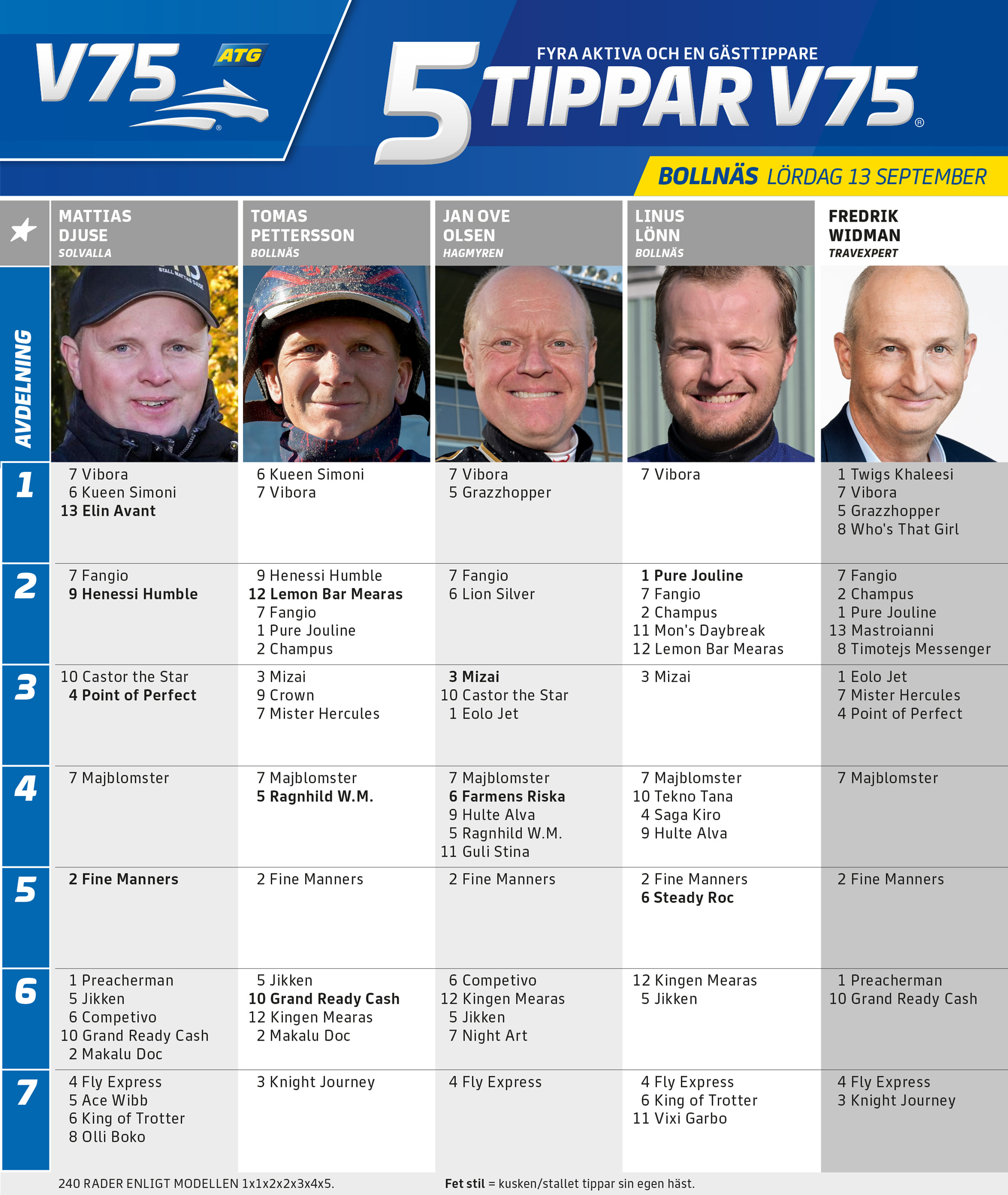 5 Tippar V75 Bollnäs