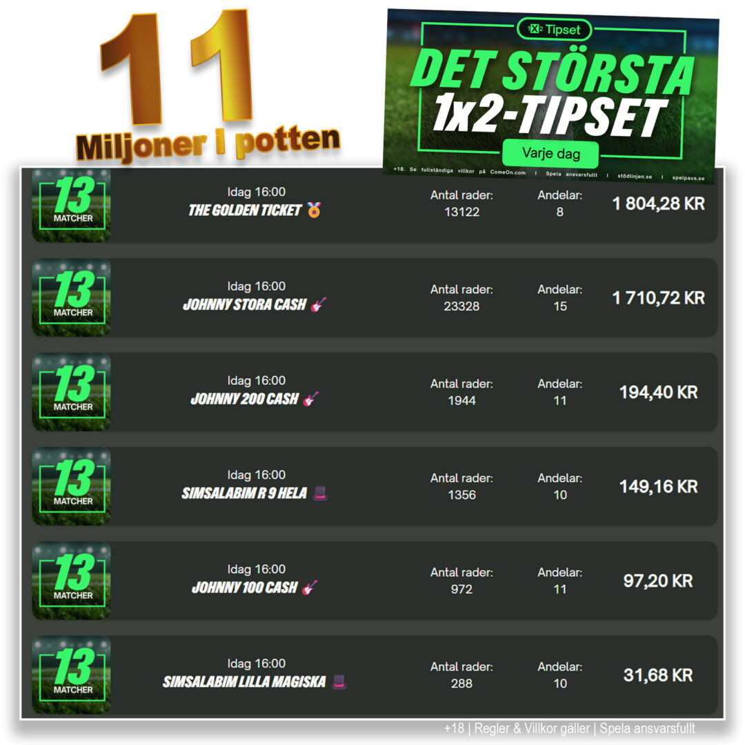 11 miljoner i potten