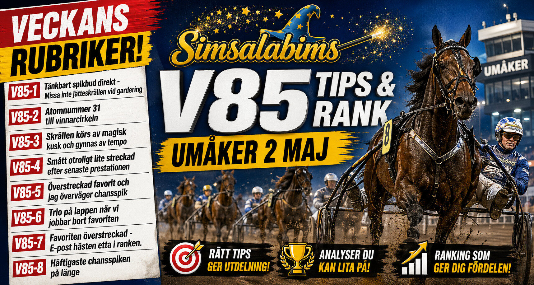 Simsalabims V85 tips Umåker 2 maj